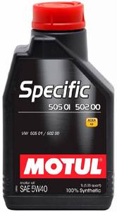 MOTUL SPECIFIC VW 505.01/505.00/502.00 5w40 синтетика 1л., масло моторное